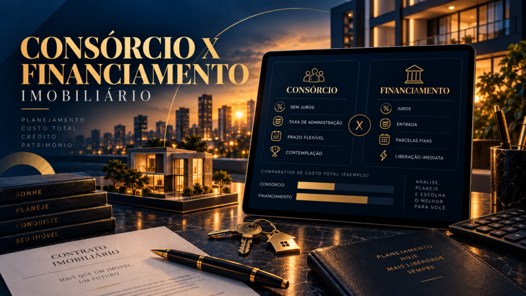 Comparação entre consórcio e financiamento imobiliário