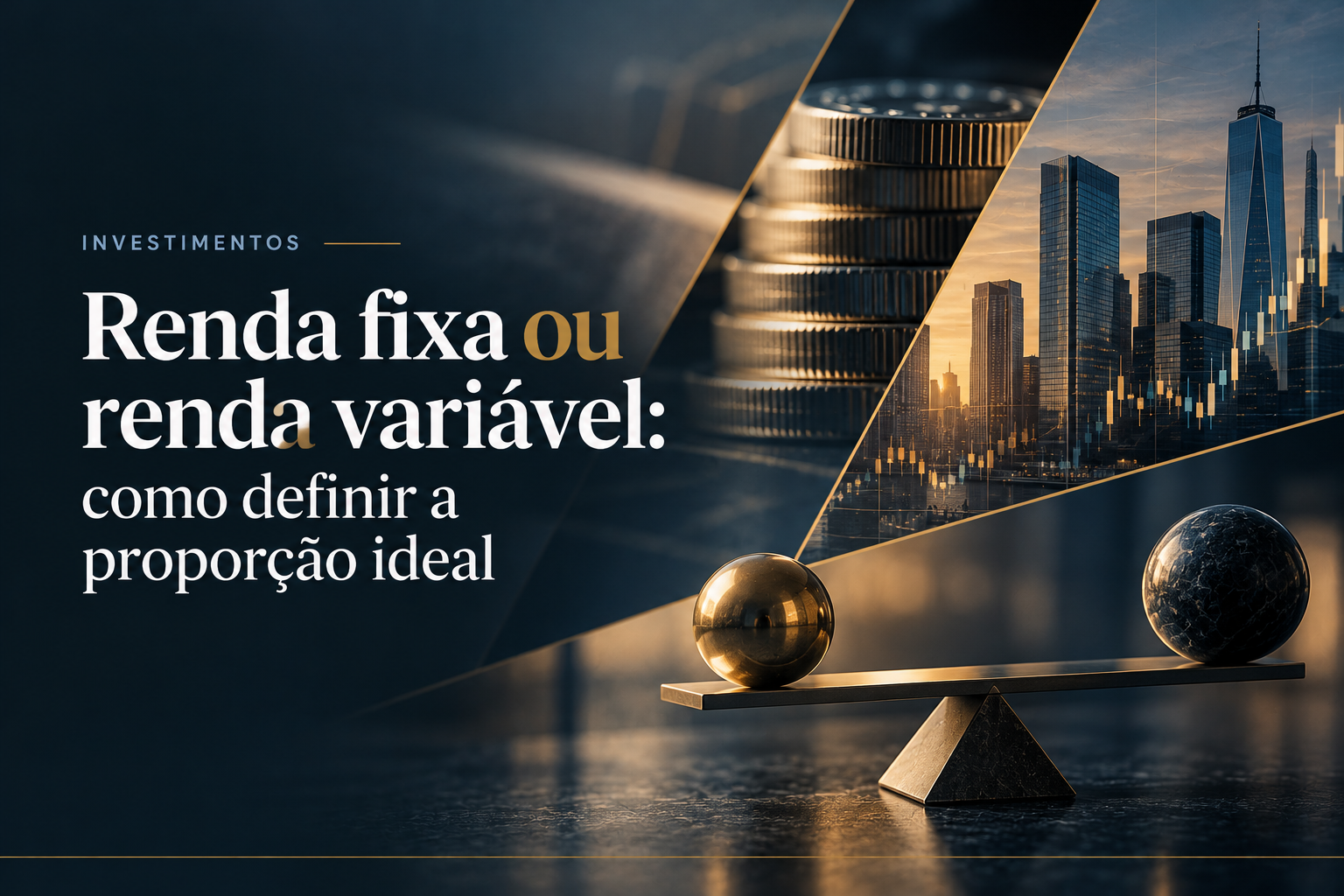 Como decidir entre renda fixa ou renda variável pela lógica de objetivos, horizonte e capacidade de risco, sem regras genéricas de proporção.